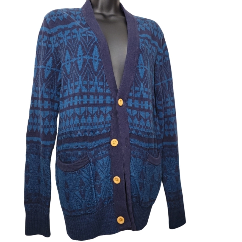Vintage Mens Koto Knit Cardigan Sweater Very Good Condition